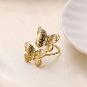Wholesale Gold Butterfly Stainless Steel Rings