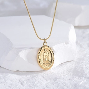 Wholesale Gold Coins Rounds Titanium Steel Necklaces