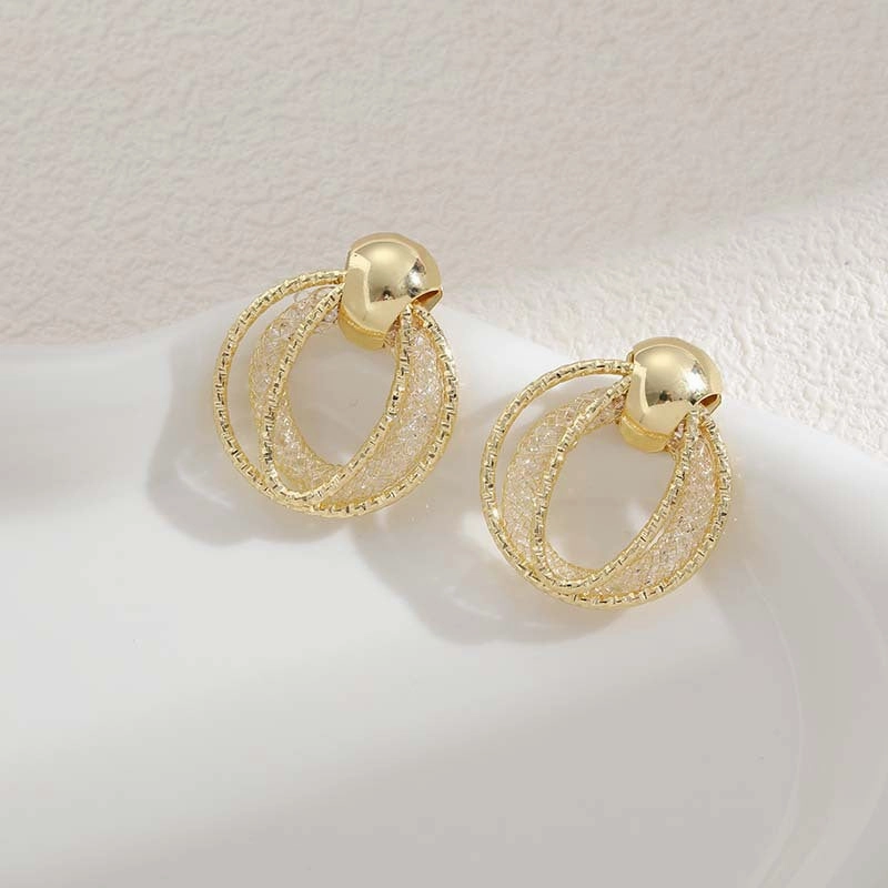 Wholesale Gold Exaggerated Creative Copper Stud Earrings