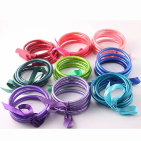 Wholesale Gold Foil Braided PVC Silicone Tube Bracelet