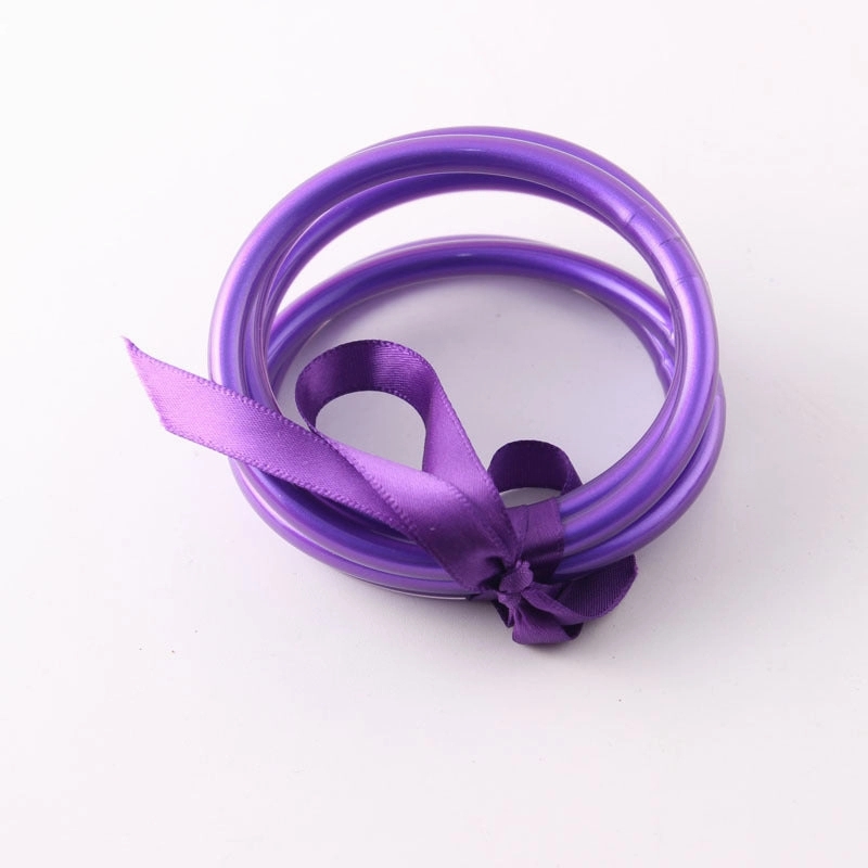 Wholesale Gold Foil Braided PVC Silicone Tube Bracelet