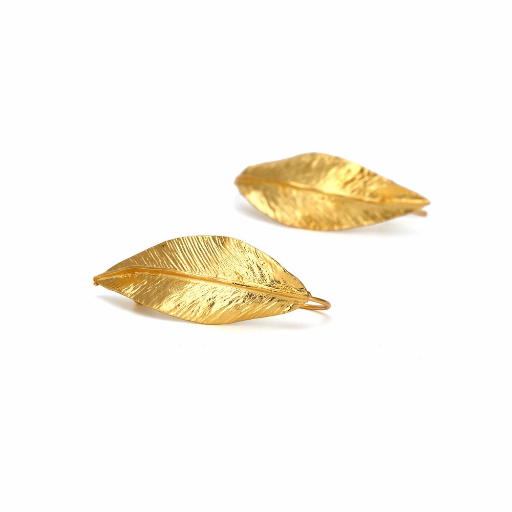 Wholesale Gold Leaf Vintage Earrings Alloy