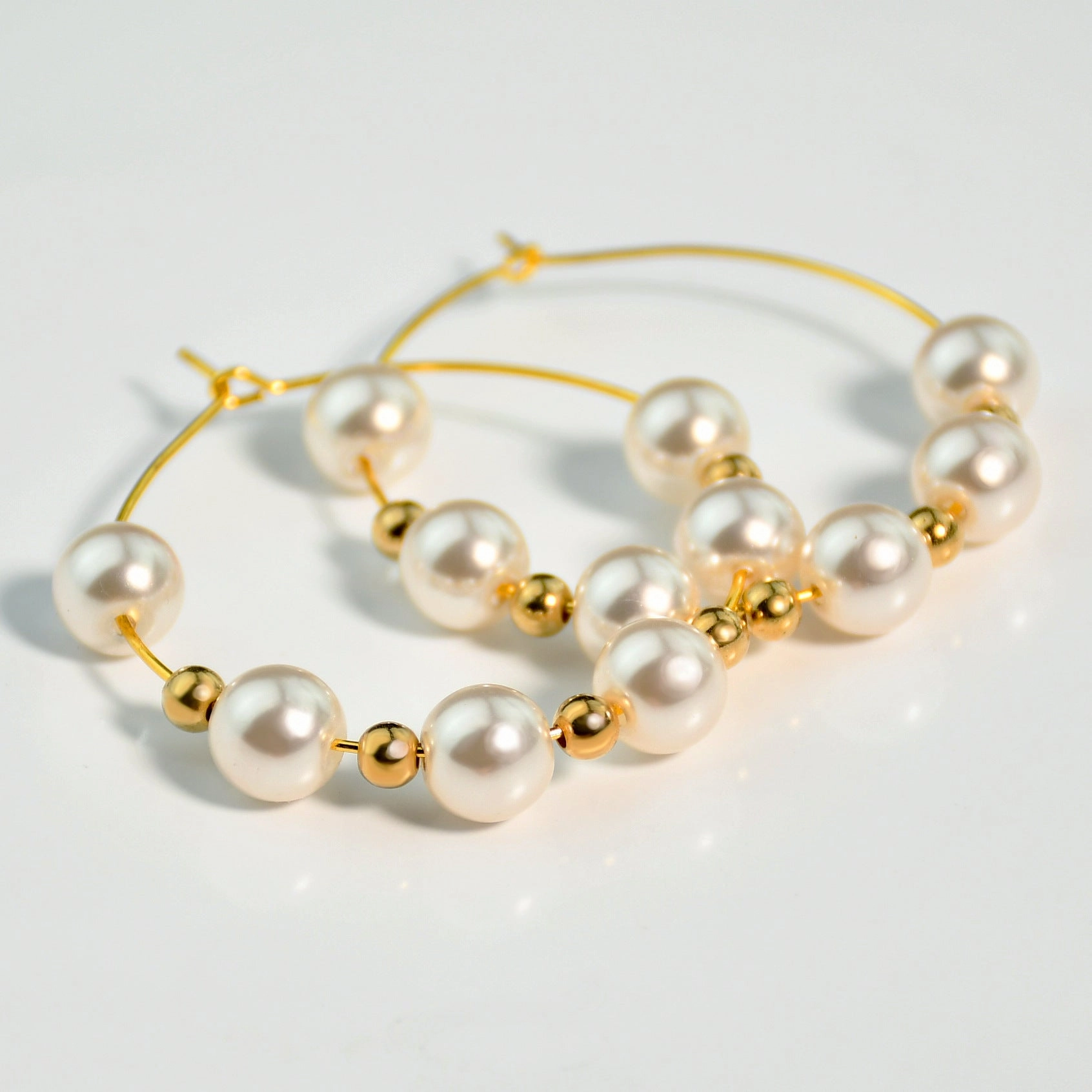 Wholesale Gold Pearl Large Earrings