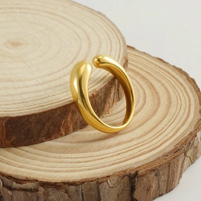Wholesale Gold Plated Adjustable Stainless Steel Rings