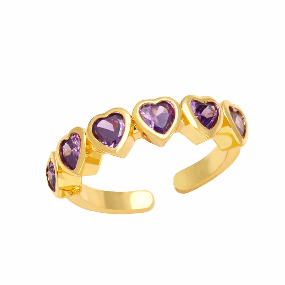 Wholesale Gold Plated Brass Love Heart Ring