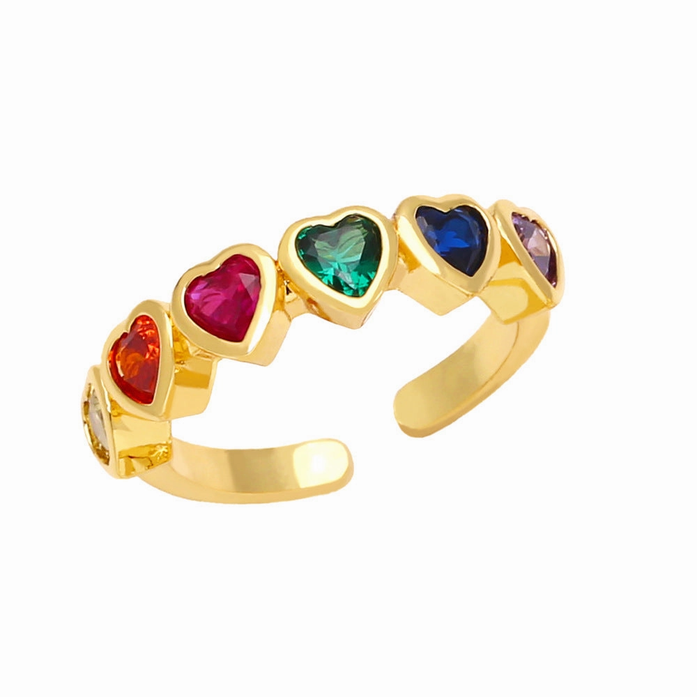 Wholesale Gold Plated Brass Love Heart Ring