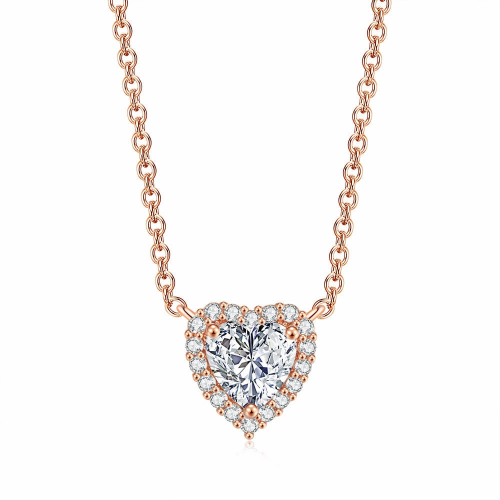 Wholesale Gold-plated Copper Heart-shaped Zircon Ring Set of Three