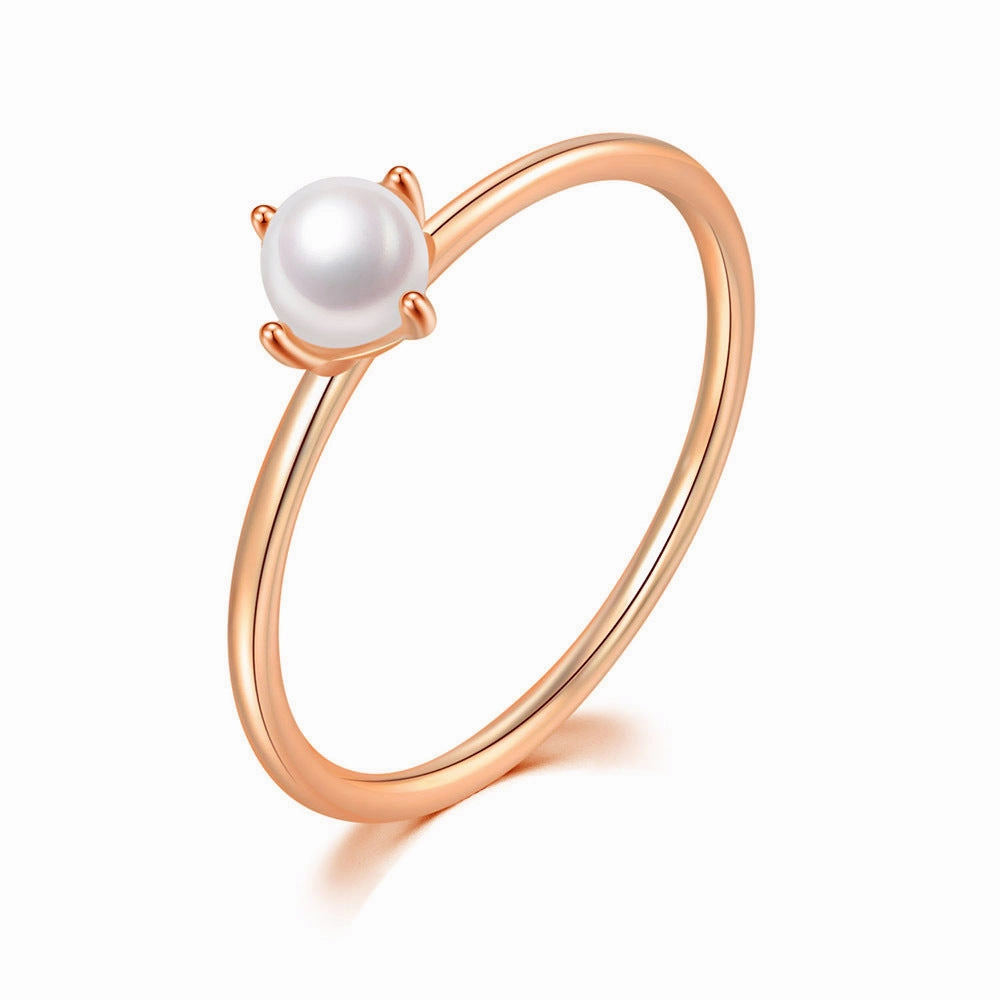 Wholesale Gold Plated Copper Pearl Thin Ring