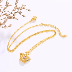 Wholesale Gold Plated Crown Alloy Necklace