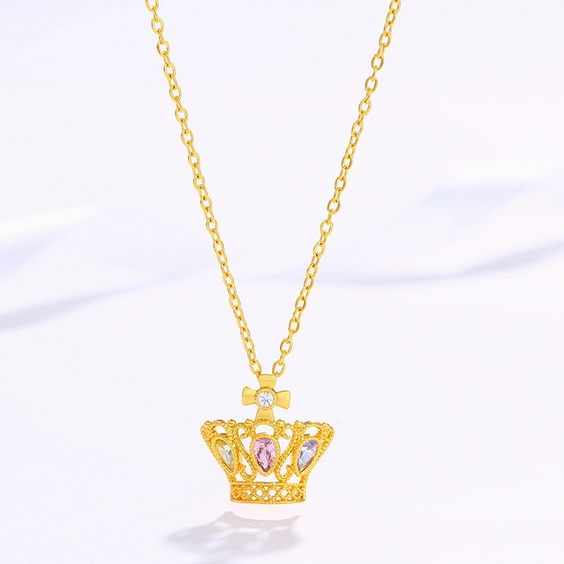 Wholesale Gold Plated Crown Alloy Necklace