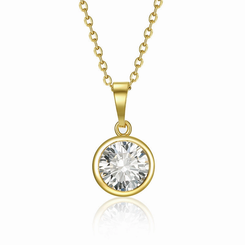 Wholesale Gold Plated Cubic Zirconia Alloy Necklace