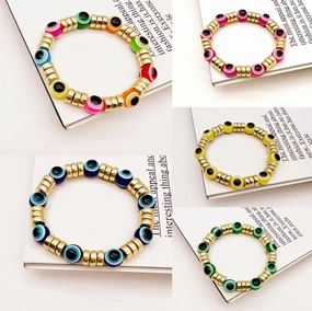 Wholesale Gold Plated Devil Eye Beaded Bracelets