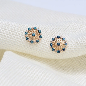 Wholesale Gold Plated Devil Eye Copper Earrings