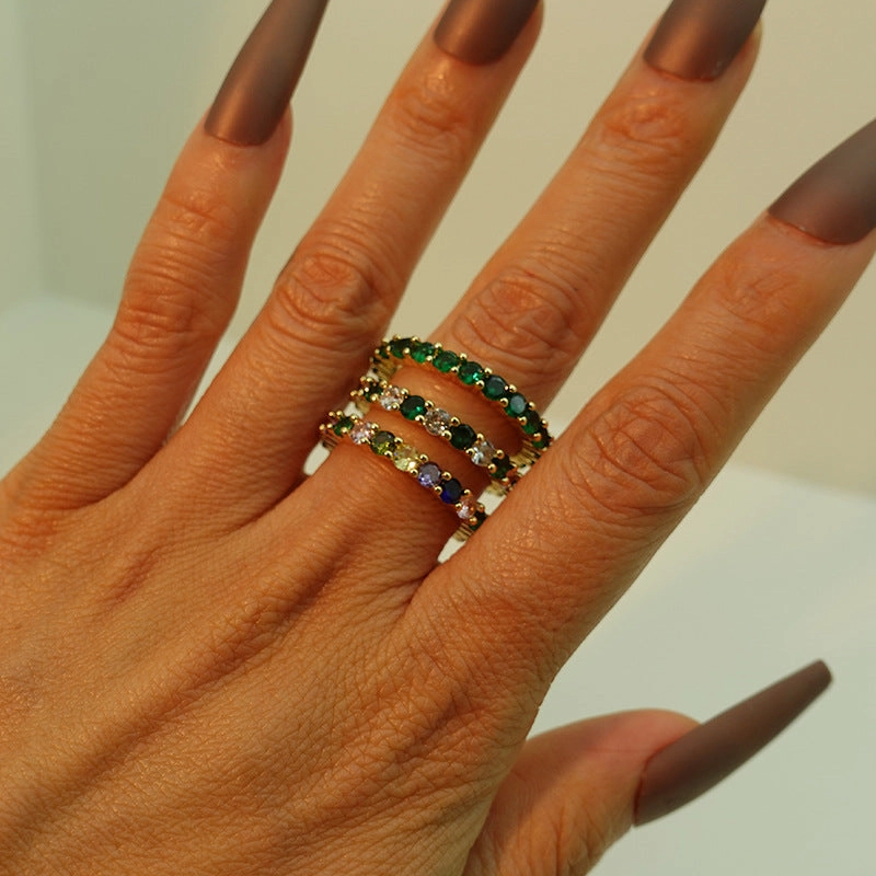 Wholesale Gold Plated Full Zirconia Copper Rings