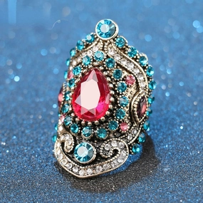 Wholesale Gold Plated Gemstone Alloy Rings
