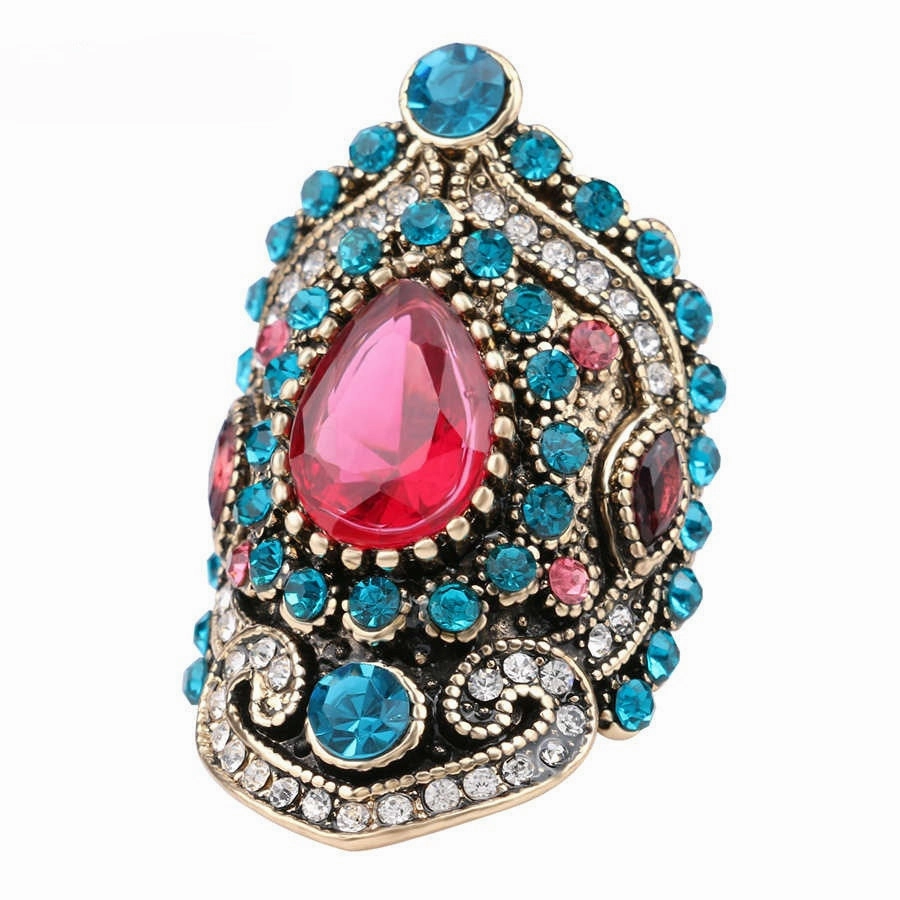 Wholesale Gold Plated Gemstone Alloy Rings