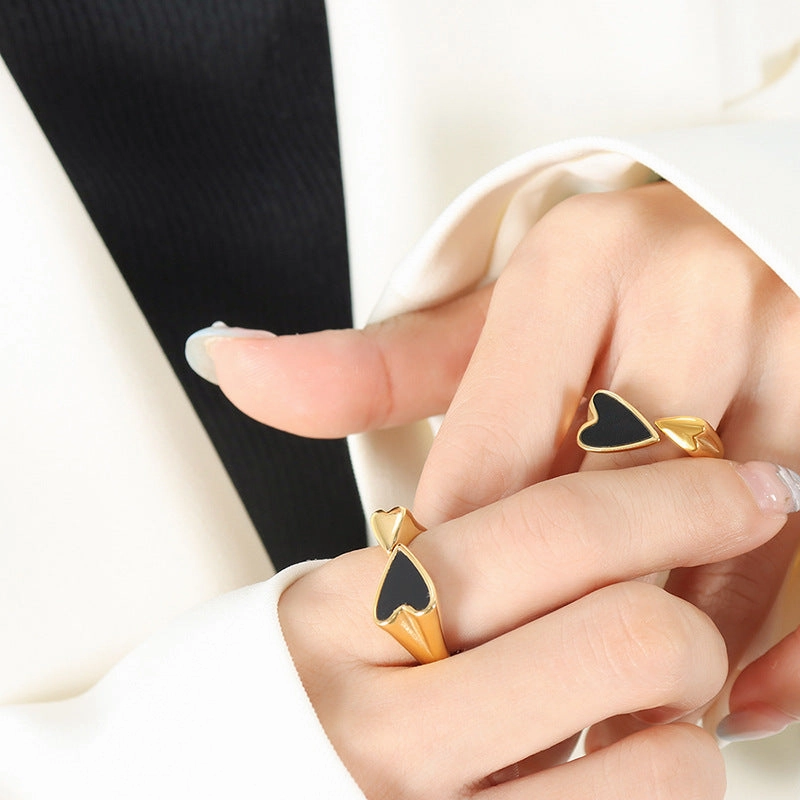 Wholesale Gold-plated Heart to Heart Creative Ring