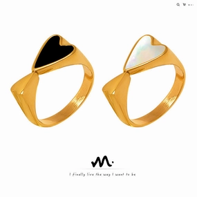 Wholesale Gold-plated Heart to Heart Creative Ring
