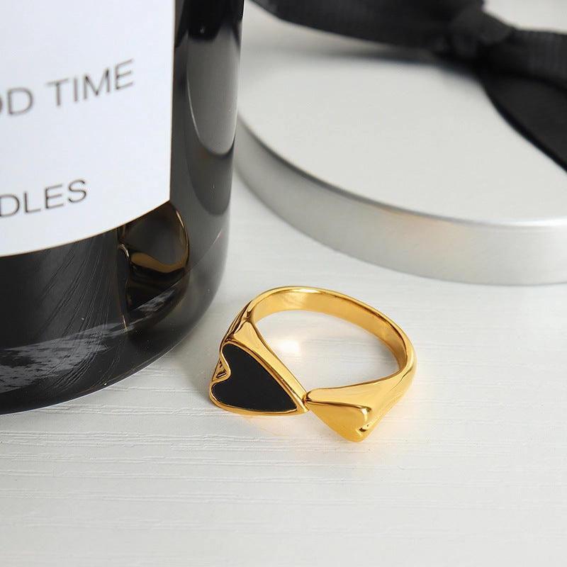 Wholesale Gold-plated Heart to Heart Creative Ring