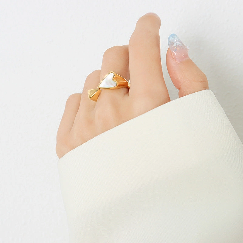 Wholesale Gold-plated Heart to Heart Creative Ring