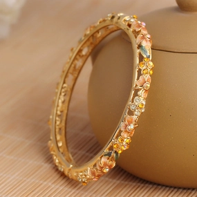 Wholesale Gold-plated Jewelry Cloisonne Hollow Womens Bracelets