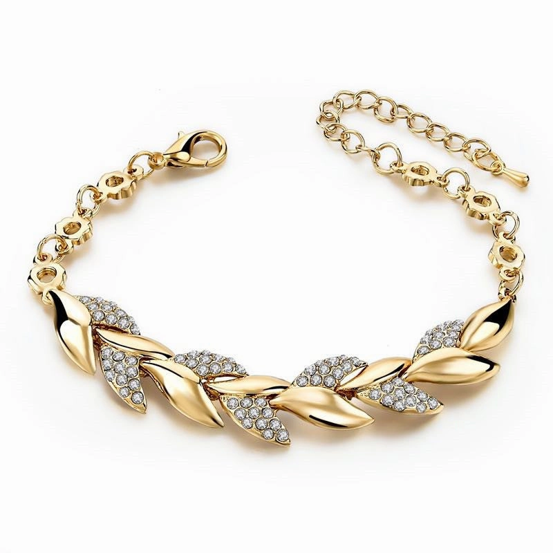 Wholesale Gold Plated Leaf Alloy Bracelet