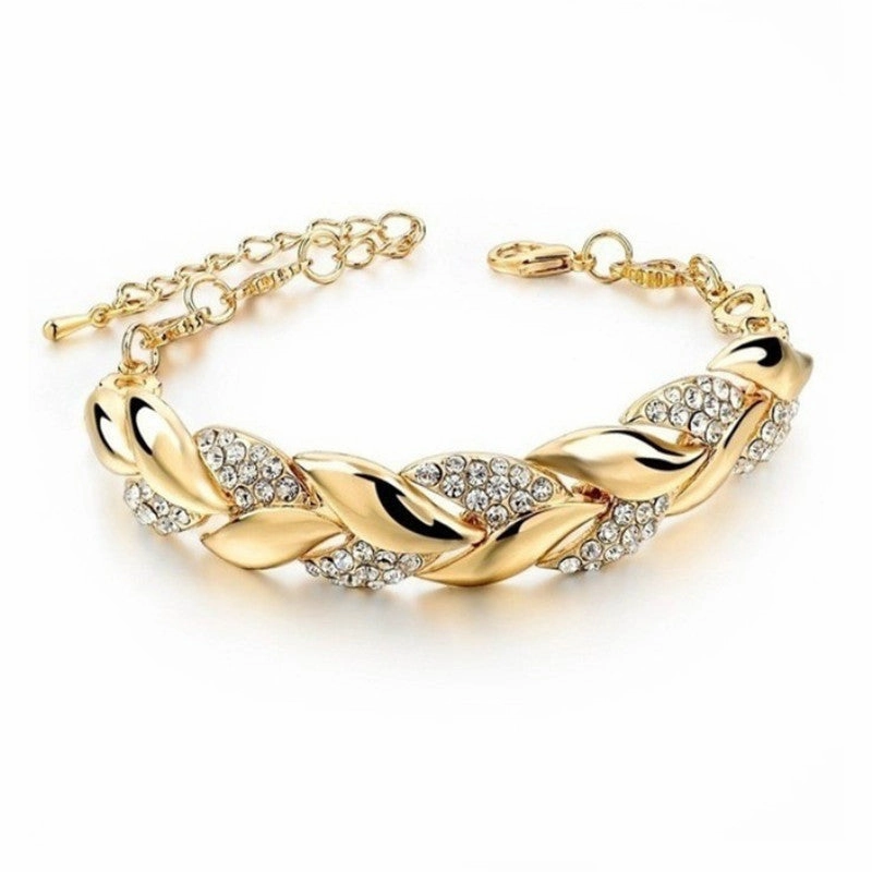 Wholesale Gold Plated Leaf Alloy Bracelet