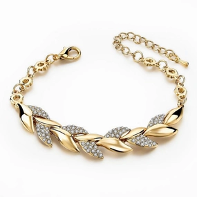 Wholesale Gold Plated Leaf Alloy Bracelet
