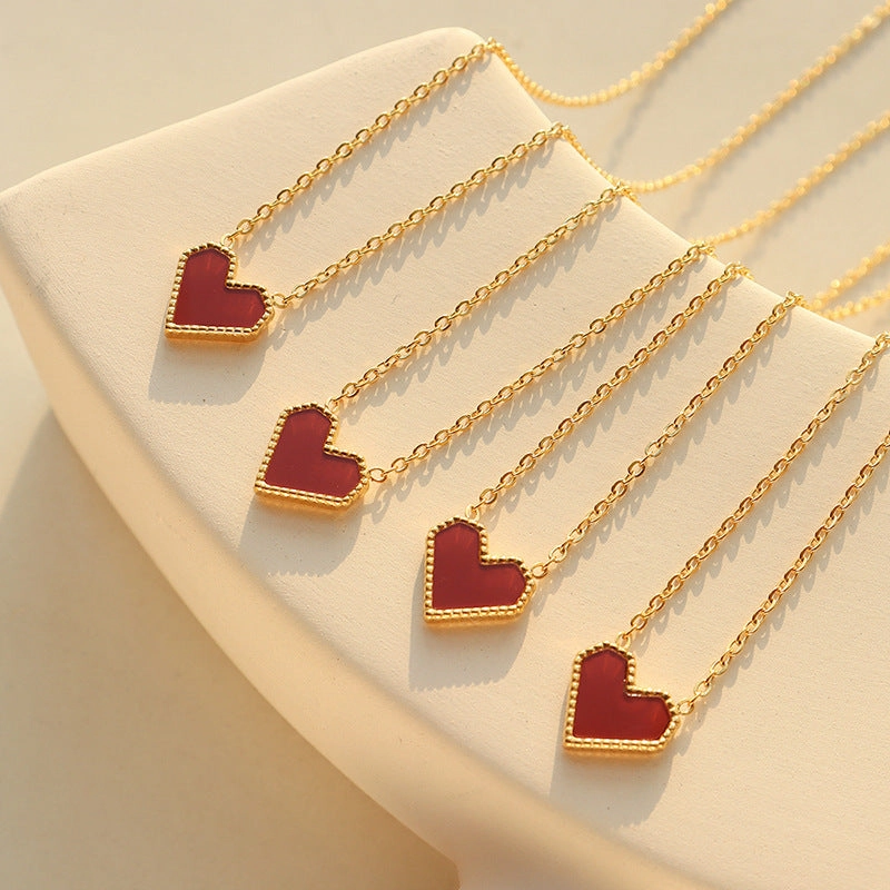 Wholesale Gold Plated Love Titanium Steel Clavicle Chain Necklace