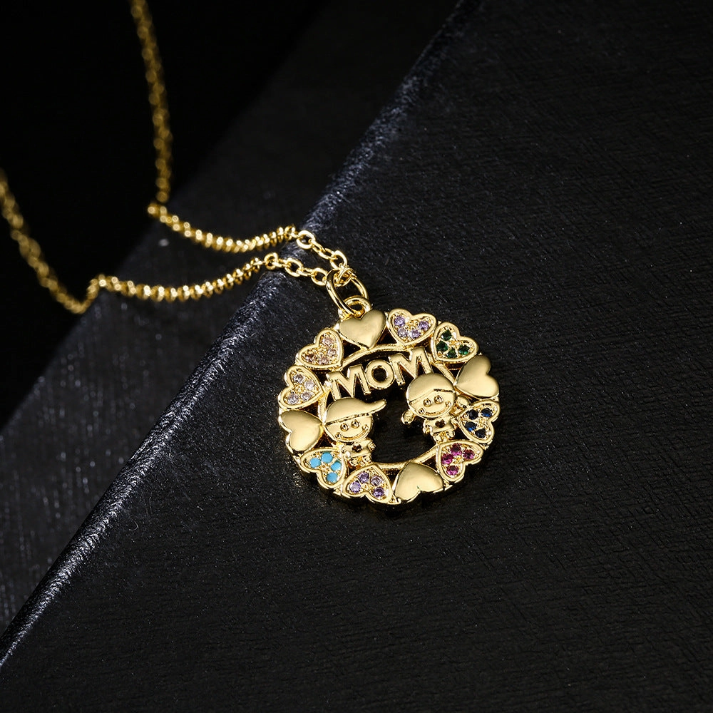 Wholesale Gold Plated Mother's Day Alloy Necklaces