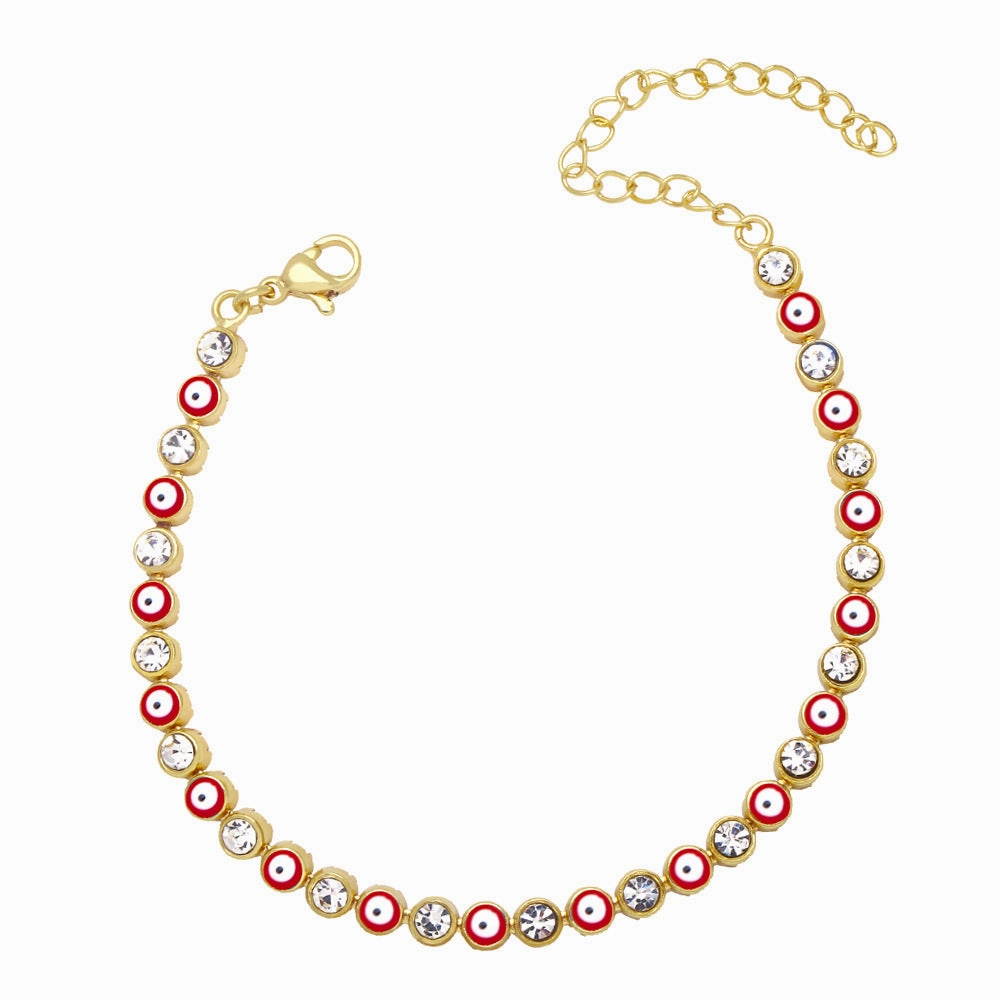 Wholesale Gold Plated Oil Drip Devil Eye Alloy Bracelet