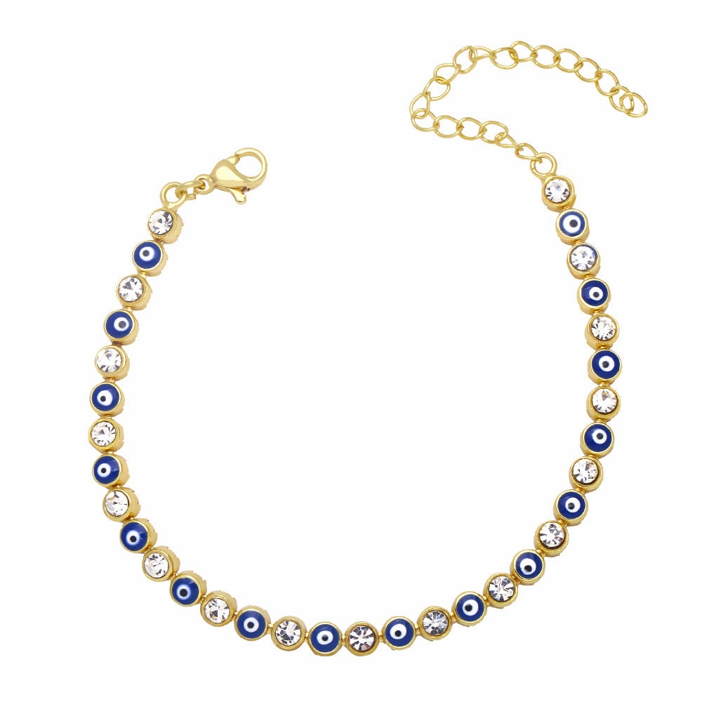 Wholesale Gold Plated Oil Drip Devil Eye Alloy Bracelet