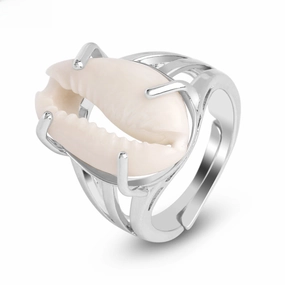 Wholesale Gold-plated silver natural conch shell open ring