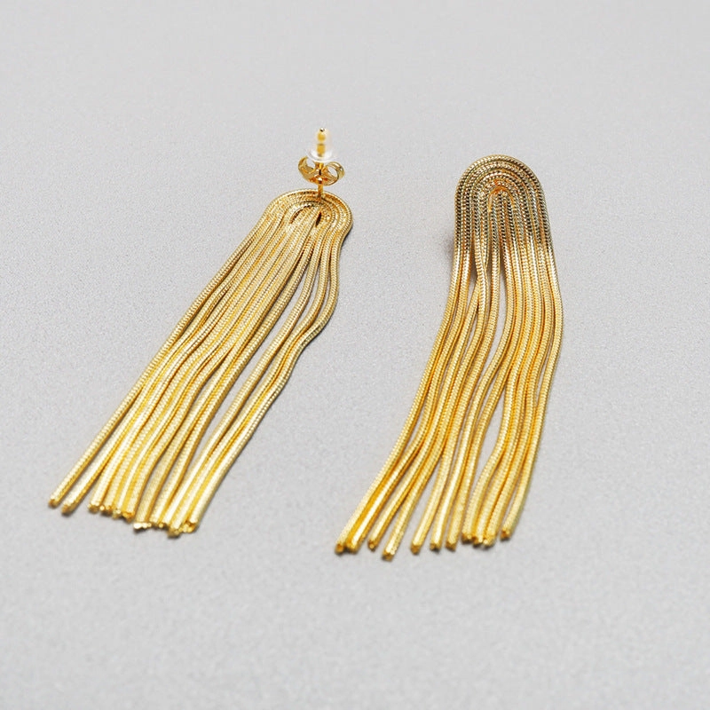 Wholesale Gold Plated Stainless Steel Tassel Earrings