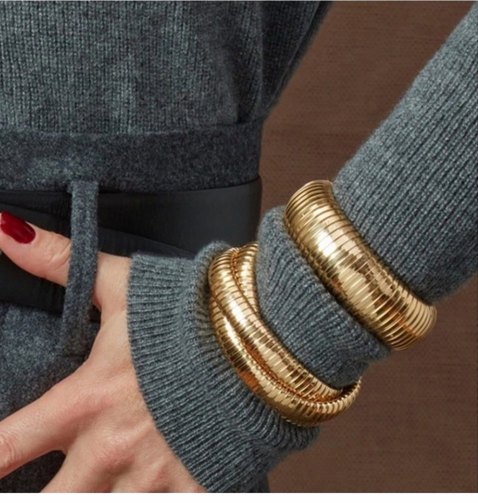 Wholesale Gold Plated Stainless Steel Vintage Snake Bone Titanium Steel Vintage Bracelet