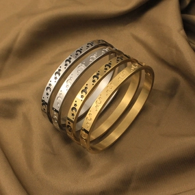 Wholesale Gold Plated Star Moon Stainless Steel Bracelet