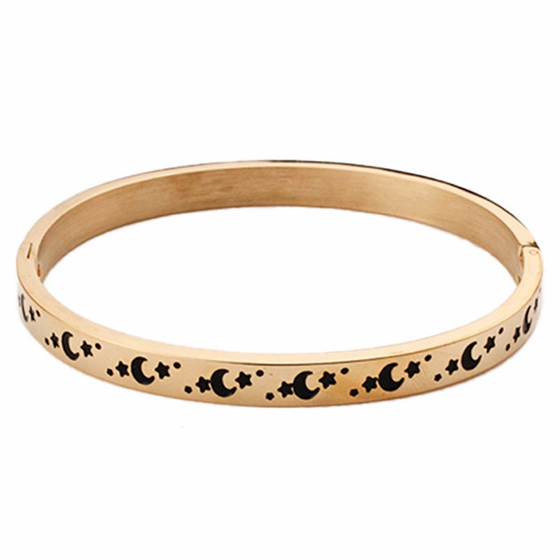 Wholesale Gold Plated Star Moon Stainless Steel Bracelet