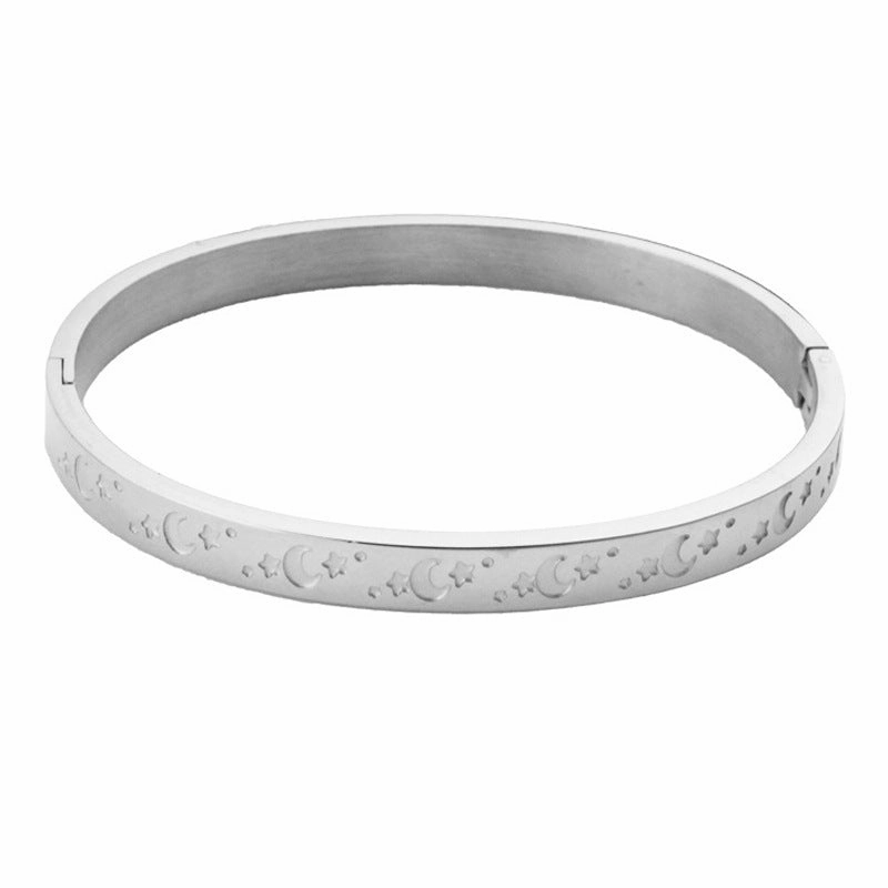 Wholesale Gold Plated Star Moon Stainless Steel Bracelet