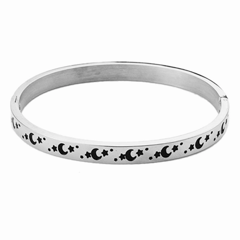Wholesale Gold Plated Star Moon Stainless Steel Bracelet