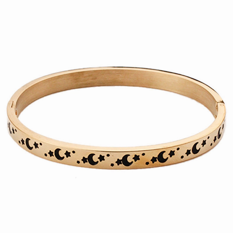 Wholesale Gold Plated Star Moon Stainless Steel Bracelet