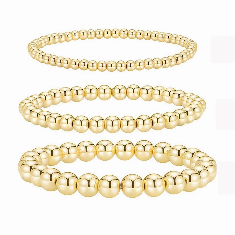 Wholesale Gold Plated Stretch Multilayer Stackable Bead Bracelet
