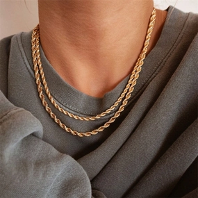 Wholesale Gold Plated Twist Chain Stainless Steel Clavicle Chain