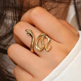 Wholesale Gold Plated Wrap Snake Vintage Open Adjustable Ring