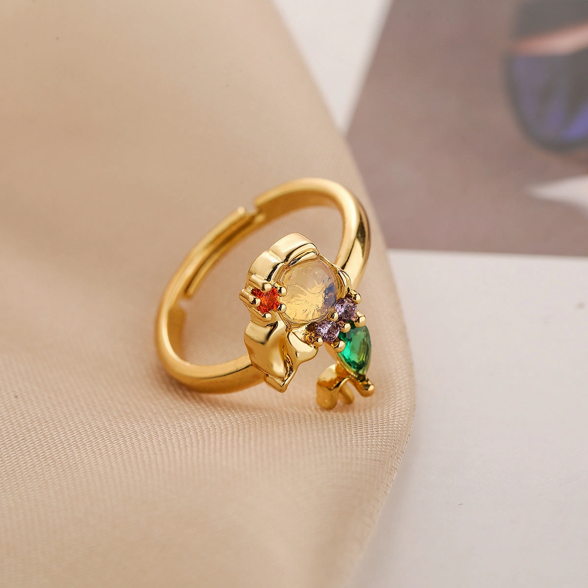 Wholesale Gold Plated Zircon Fairy Princess Ring