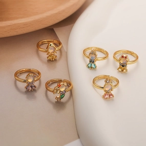 Wholesale Gold Plated Zircon Fairy Princess Ring