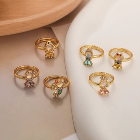 Wholesale Gold Plated Zircon Fairy Princess Ring