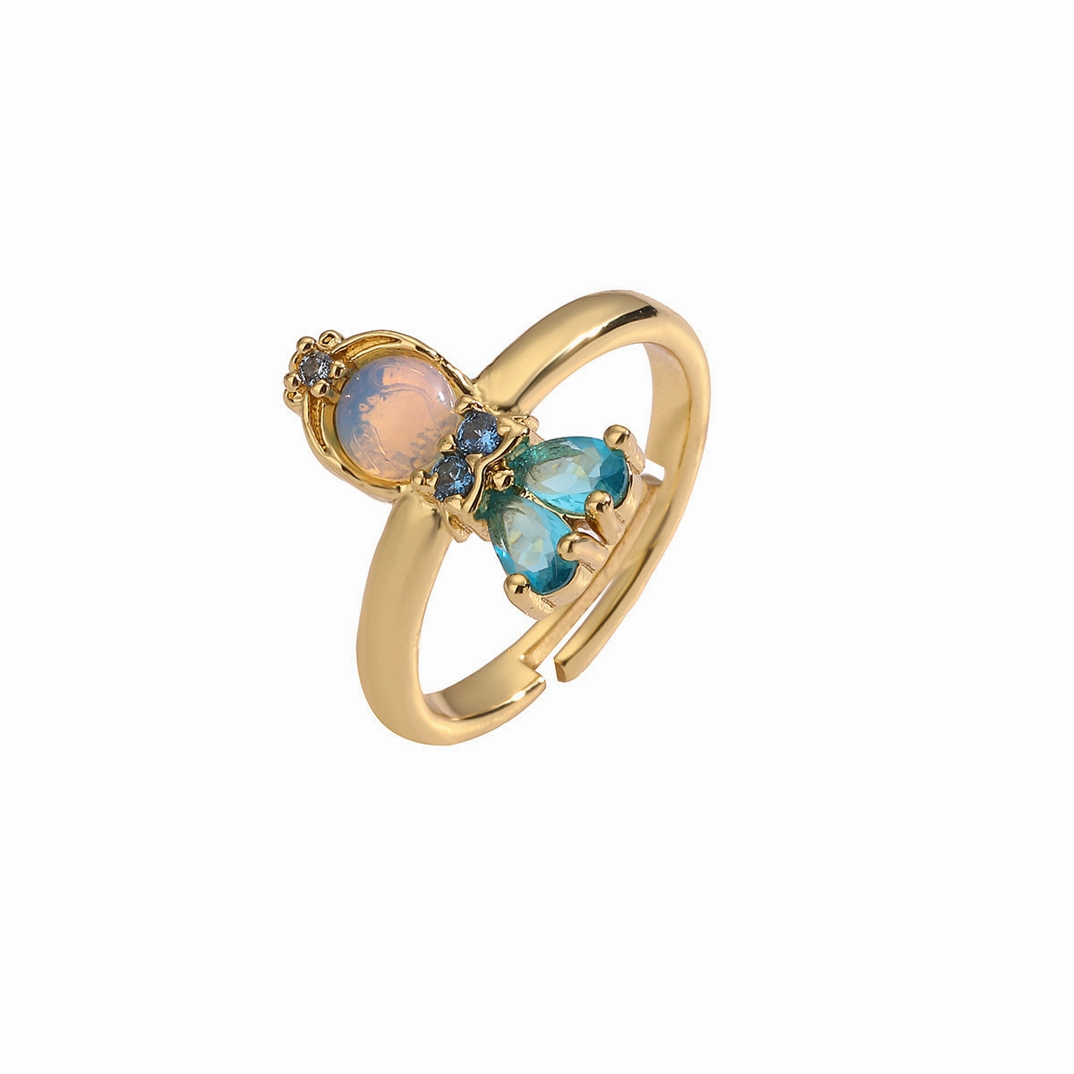 Wholesale Gold Plated Zircon Fairy Princess Ring