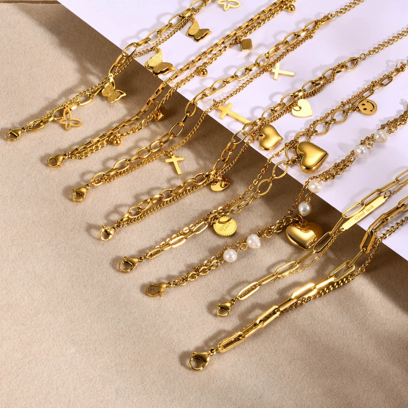 Wholesale Gold Rectangle Stainless Steel Bracelets
