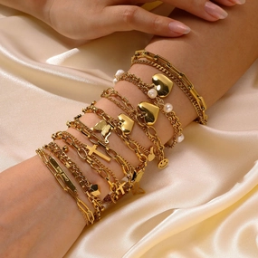 Wholesale Gold Rectangle Stainless Steel Bracelets