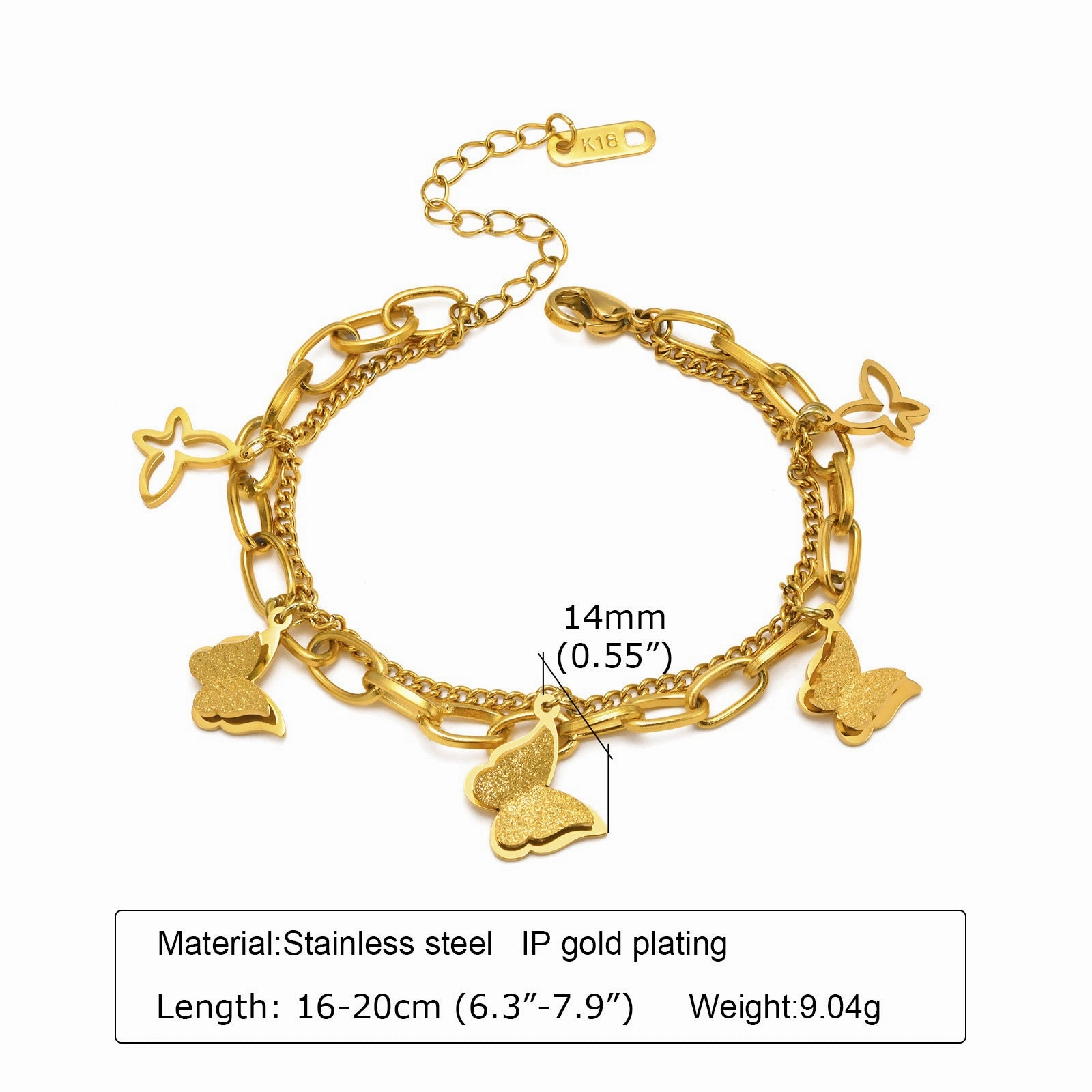 Wholesale Gold Rectangle Stainless Steel Bracelets